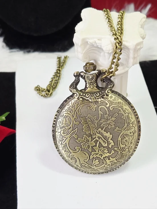 Skeleton Ribcage Pocket Watch Gothic Cutout Bone Skull Steampunk Alt Antique - Picture 7 of 8